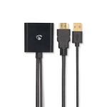 Nedis HDMI™-Adapter | HDMI™ Connector | DisplayPort Male / USB-A Male | Verguld | Recht | PVC | Zwart | 1 Stuks | Doos Nedis HDMI™-Adapter | HDMI™ Connector | DisplayPort Male / USB-A Male | Verguld | Recht | PVC | Zwart | 1 Stuks | Doos