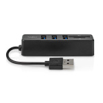 Nedis USB-Hub | 1x USB-A | 3x USB A Female | 5-Poorts poort(en) | USB 2.0 | USB Gevoed | SD & MicroSD Nedis USB-Hub | 1x USB-A | 3x USB A Female | 5-Poorts poort(en) | USB 2.0 | USB Gevoed | SD & MicroSD