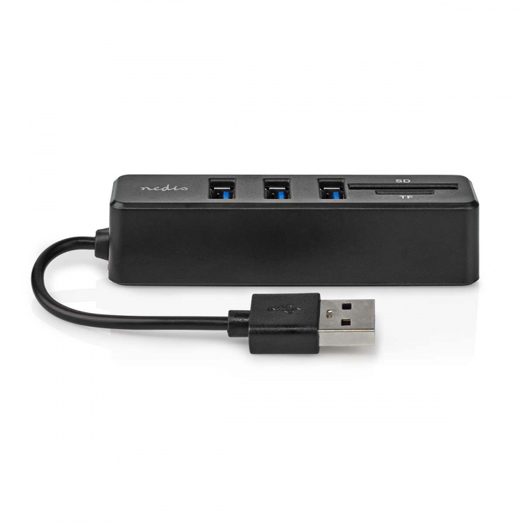 Nedis USB-Hub | 1x USB-A | 3x USB A Female | 5-Poorts poort(en) | USB 2.0 | USB Gevoed | SD & MicroSD Nedis USB-Hub | 1x USB-A | 3x USB A Female | 5-Poorts poort(en) | USB 2.0 | USB Gevoed | SD & MicroSD