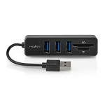 Nedis USB-Hub | 1x USB-A | 3x USB A Female | 5-Poorts poort(en) | USB 2.0 | USB Gevoed | SD & MicroSD Nedis USB-Hub | 1x USB-A | 3x USB A Female | 5-Poorts poort(en) | USB 2.0 | USB Gevoed | SD & MicroSD