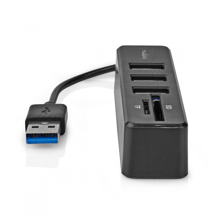 Nedis USB-Hub | 1x USB-A | 3x USB A Female | 5-Poorts poort(en) | USB 2.0 | USB Gevoed | SD & MicroSD Nedis USB-Hub | 1x USB-A | 3x USB A Female | 5-Poorts poort(en) | USB 2.0 | USB Gevoed | SD & MicroSD