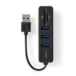 Nedis USB-Hub | 1x USB-A | 3x USB A Female | 5-Poorts poort(en) | USB 2.0 | USB Gevoed | SD & MicroSD Nedis USB-Hub | 1x USB-A | 3x USB A Female | 5-Poorts poort(en) | USB 2.0 | USB Gevoed | SD & MicroSD