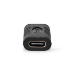 Nedis USB-C™ Adapter | USB 3.2 Gen 2 | USB-C™ Female | USB-C™ Female | 4K@60Hz | 10 Gbps | Rond | Vernikkeld | Zwart | Doos