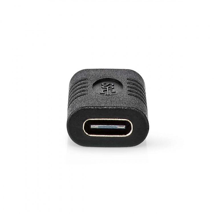 Nedis USB-C™ Adapter | USB 3.2 Gen 2 | USB-C™ Female | USB-C™ Female | 4K@60Hz | 10 Gbps | Rond | Vernikkeld | Zwart | Doos
