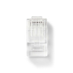 Nedis RJ45-Connector | RJ45 Pass Through | Stranded UTP CAT5 | Recht | Verguld | 10 Stuks | Polycarbonate | Transparant | Doos Nedis RJ45-Connector | RJ45 Pass Through | Stranded UTP CAT5 | Recht | Verguld | 10 Stuks | Polycarbonate | Transparant | Doos