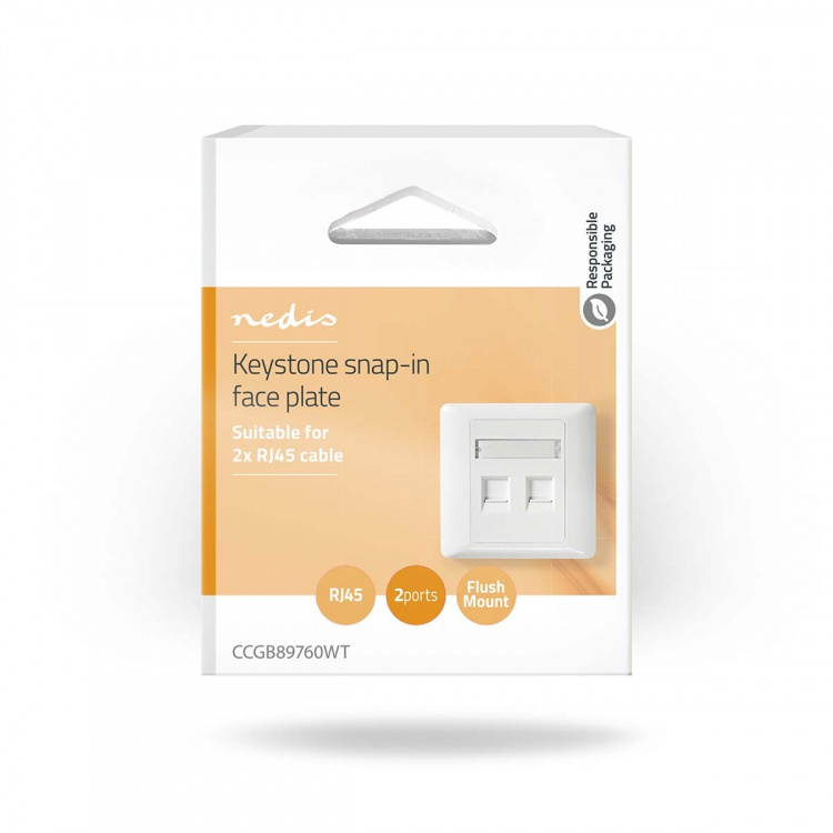 Nedis Netwerk Keystone-voorplaat | Frontplaat RJ45 | 2 poort(en) | ABS | Wit | Doos