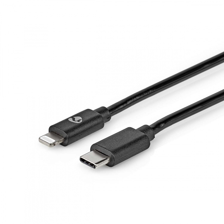 Nedis Lightning Kabel | USB 2.0 | Apple Lightning 8-Pins | USB-C™ Male | 480 Mbps | Vernikkeld | 1.00 m | Rond | PVC | Zwart | Label Nedis Lightning Kabel | USB 2.0 | Apple Lightning 8-Pins | USB-C™ Male | 480 Mbps | Vernikkeld | 1.00 m | Rond | PVC | Zwart | Label