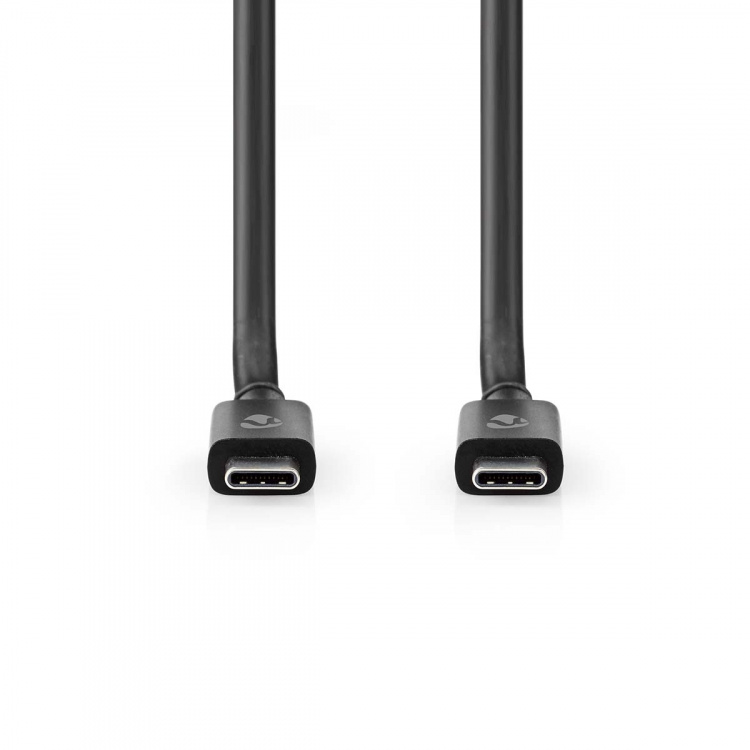 Nedis USB-Kabel | USB 4.0 Gen 2x2 | USB-C™ Male | USB-C™ Male | 240 W | 8K@60Hz | 20 Gbps | Vernikkeld | 2.00 m | Rond | PVC | Zwart | Label