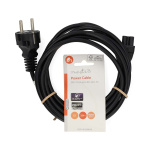 Nedis Stroomkabel | Type F (CEE 7/7) Male | IEC-320-C5 | Recht | Recht | Vernikkeld | 3.00 m | Rond | PVC | Zwart | Label Nedis Stroomkabel | Type F (CEE 7/7) Male | IEC-320-C5 | Recht | Recht | Vernikkeld | 3.00 m | Rond | PVC | Zwart | Label