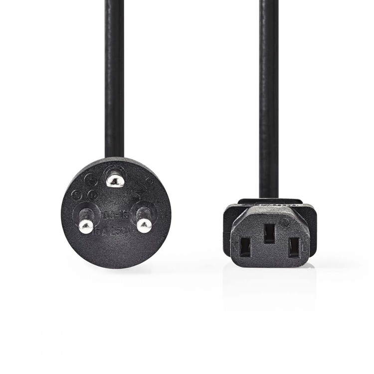 Nedis Stroomkabel | Denemarken Male | IEC-320-C13 | Recht | Recht | Vernikkeld | 2.00 m | Rond | PVC | Zwart | Label Nedis Stroomkabel | Denemarken Male | IEC-320-C13 | Recht | Recht | Vernikkeld | 2.00 m | Rond | PVC | Zwart | Label