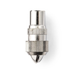 Nedis IEC (Coax) Connector | Recht | Male | Vernikkeld | 75 Ohm | Schroef | Diameter kabelinvoer: 7.0 mm | Metaal | Zilver | 2 Stuks | Doos