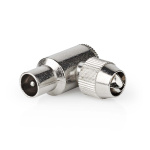 Nedis IEC (Coax) Connector | 90° Gehoekt | Male | Vernikkeld | 75 Ohm | Schroef | Diameter kabelinvoer: 7.0 mm | Metaal | Zilver | 2 Stuks | Doos Nedis IEC (Coax) Connector | 90° Gehoekt | Male | Vernikkeld | 75 Ohm | Schroef | Diameter kabelinvoer: 7.0 mm | Metaal | Zilver | 2 Stuks | Doos