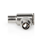 Nedis IEC (Coax) Connector | 90° Gehoekt | Male | Vernikkeld | 75 Ohm | Schroef | Diameter kabelinvoer: 7.0 mm | Metaal | Zilver | 2 Stuks | Doos Nedis IEC (Coax) Connector | 90° Gehoekt | Male | Vernikkeld | 75 Ohm | Schroef | Diameter kabelinvoer: 7.0 mm | Metaal | Zilver | 2 Stuks | Doos