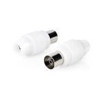 Nedis IEC (Coax) Connector | Recht | Female | Vernikkeld | 75 Ohm | Schroef | Diameter kabelinvoer: 7.0 mm | Metaal / Polyvinylchloride (PVC) | Wit | 2 Stuks | Doos Nedis IEC (Coax) Connector | Recht | Female | Vernikkeld | 75 Ohm | Schroef | Diameter kabelinvoer: 7.0 mm | Metaal / Polyvinylchloride (PVC) | Wit | 2 Stuks | Doos