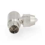 Nedis IEC (Coax) Connector | 90° Gehoekt | Female | Vernikkeld | 75 Ohm | Schroef | Diameter kabelinvoer: 7.0 mm | Metaal | Zilver | 2 Stuks | Gift Box met Euro Lock Nedis IEC (Coax) Connector | 90° Gehoekt | Female | Vernikkeld | 75 Ohm | Schroef | Diameter kabelinvoer: 7.0 mm | Metaal | Zilver | 2 Stuks | Gift Box met Euro Lock