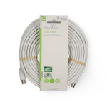 Nedis Coaxkabel | IEC (Coax) Male | IEC (Coax) Female | Vernikkeld | 90 dB | 75 Ohm | Dubbel Afgeschermd | 15.0 m | Rond | PVC | Wit | Label