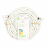 Nedis Coaxkabel | IEC (Coax) Male | IEC (Coax) Female | Vernikkeld | 120 dB | 75 Ohm | Viervoudig Afgeschermd | 10.0 m | Rond | PVC | Wit | Label