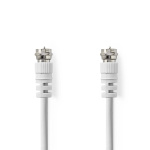 Nedis Satelliet- en Antennekabel | F-Male | F-Male | Vernikkeld | 75 Ohm | Dubbel Afgeschermd | 3.00 m | Rond | PVC | Wit | Label