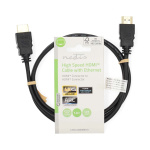 Nedis High Speed HDMI™-Kabel met Ethernet | HDMI™ Connector | HDMI™ Connector | 4K@60Hz | ARC | 18 Gbps | 1.00 m | Rond | PVC | Zwart | Label Nedis High Speed HDMI™-Kabel met Ethernet | HDMI™ Connector | HDMI™ Connector | 4K@60Hz | ARC | 18 Gbps | 1.00 m | Rond | PVC | Zwart | Label