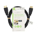 Nedis High Speed ​​HDMI™-Kabel met Ethernet | HDMI™ Connector | HDMI™ Connector | 4K@60Hz | ARC | 18 Gbps | 1.50 m | Rond | PVC | Zwart | Label