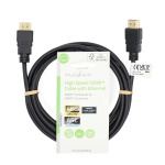 Nedis High Speed HDMI™-Kabel met Ethernet | HDMI™ Connector | HDMI™ Connector | 4K@60Hz | ARC | 18 Gbps | 2.00 m | Rond | PVC | Zwart | Label Nedis High Speed HDMI™-Kabel met Ethernet | HDMI™ Connector | HDMI™ Connector | 4K@60Hz | ARC | 18 Gbps | 2.00 m | Rond | PVC | Zwart | Label