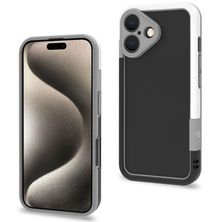 Celly Bumper iPhone 16 Svart/Vit Celly Bumper iPhone 16 Svart/Vit