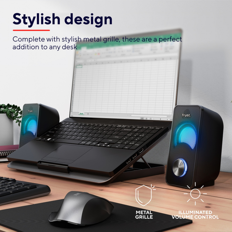 Trust Arys Kompakta 2.0-högtalare RGB Trust Arys Kompakta 2.0-högtalare RGB