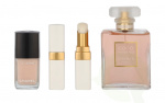 Chanel Coco Mademoiselle Giftset 66 ml Edp Spray 50ml/Le Vernis #111 Ballerina 13ml/Rouge Coco Baume Dreamy White 3g/Pouch
