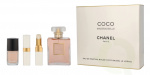 Chanel Coco Mademoiselle Giftset 66 ml Edp Spray 50ml/Le Vernis #111 Ballerina 13ml/Rouge Coco Baume Dreamy White 3g/Pouch