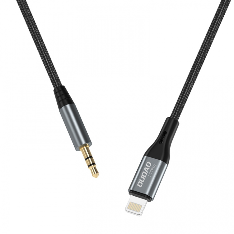 Dudao L11PRO 3.5mm Jack to Lightning cable 1m gray