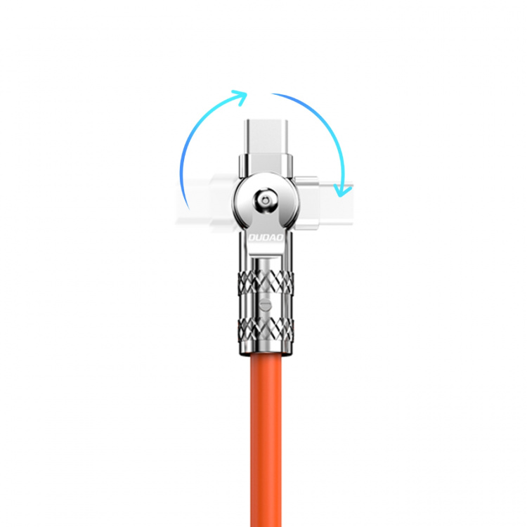 Dudao L24CC USB-C to USB-C Angled cable 120W 1m rotation 180° orange