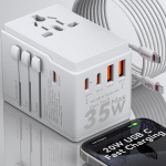 Dudao A35 Universal Travel Adapter White