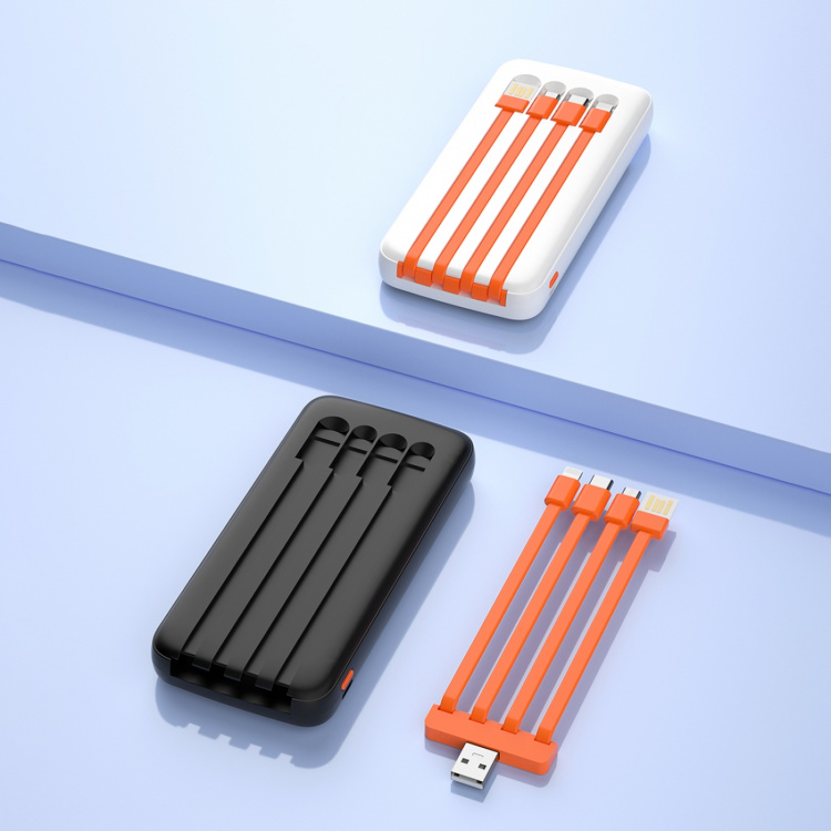 Dudao K6Pro powerbank 10000mAh 10Watt 4xcables Black Dudao K6Pro powerbank 10000mAh 10Watt 4xcables Black