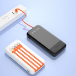 Dudao K6Pro powerbank 10000mAh 10Watt 4xcables white Dudao K6Pro powerbank 10000mAh 10Watt 4xcables white