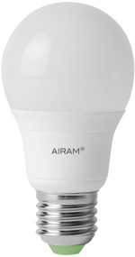 Airam LED frosted lamp, E27, 2800 K, 470 lm, opaal