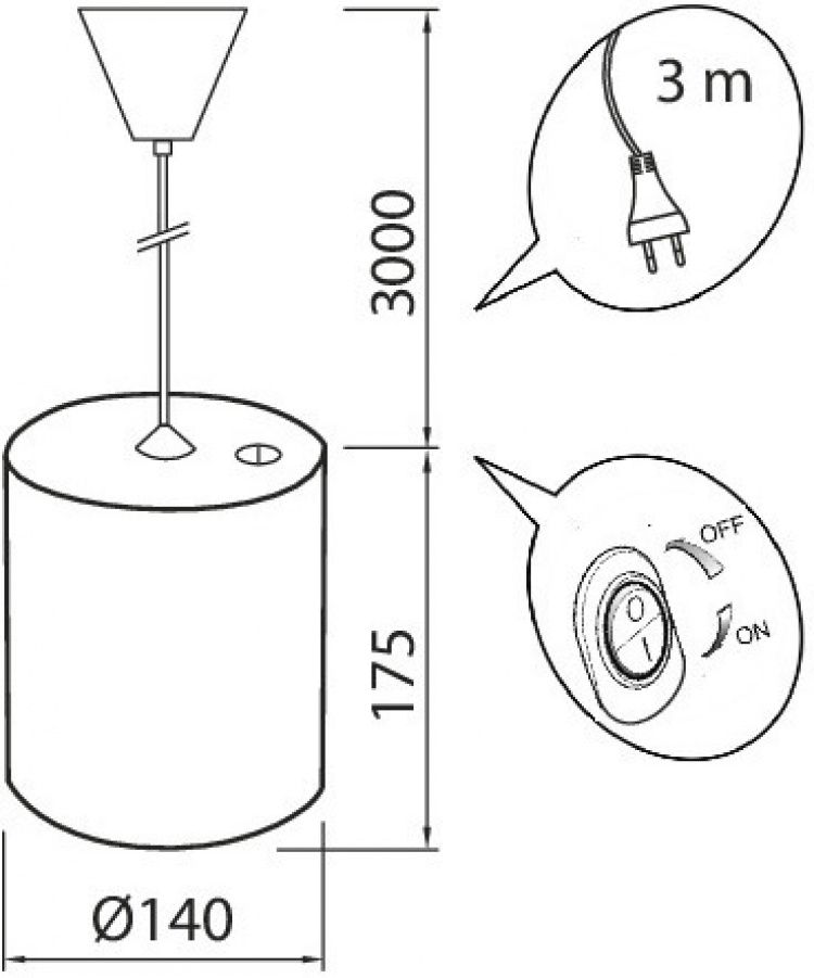 Airam Fiora hanglamp, E27, witte behuizing Airam Fiora hanglamp, E27, witte behuizing