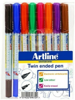 Artline whiteboardstift, dubbel uiteinde, 8 kleuren Artline whiteboardstift, dubbel uiteinde, 8 kleuren