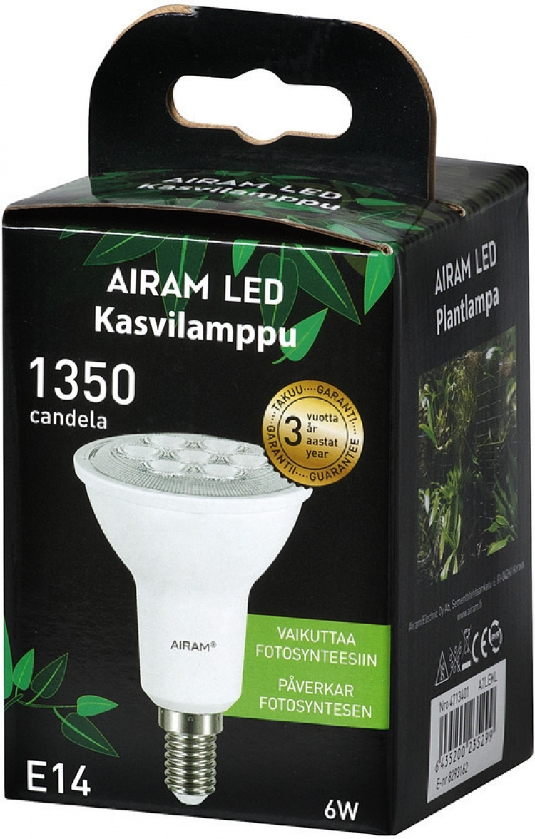 Airam Fiora plantenlamp, E14, 3500 K, 420 lm