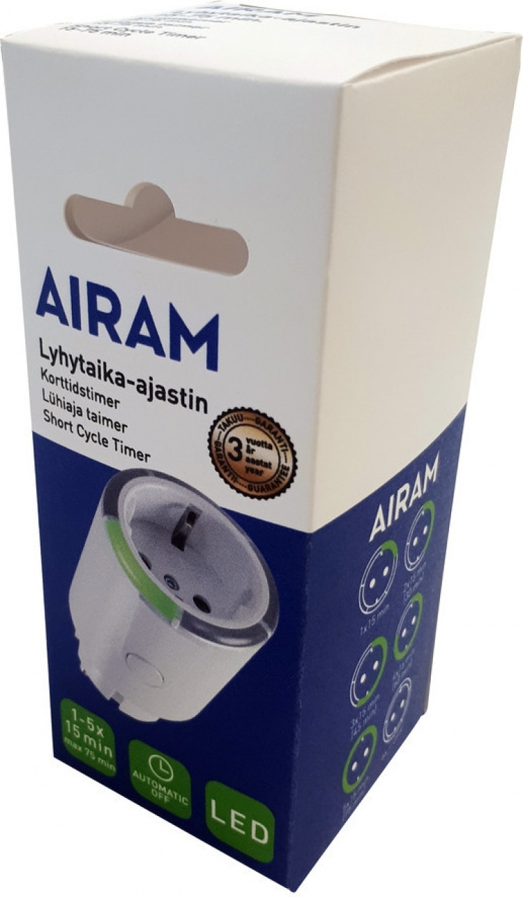 Airam 2623317 -lytische timer, 15-75 min, IP20 Airam 2623317 -lytische timer, 15-75 min, IP20