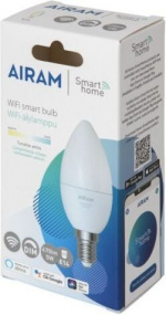 Airam SmartHome kaarslamp, E14, opaal, 470 lm, afstembaar wit, WiFi Airam SmartHome kaarslamp, E14, opaal, 470 lm, afstembaar wit, WiFi