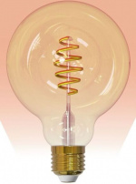 Airam SmartHome Globe 95 gloeilamp, E27, amber, 350lm, 1800-3000K, WiFi Airam SmartHome Globe 95 gloeilamp, E27, amber, 350lm, 1800-3000K, WiFi