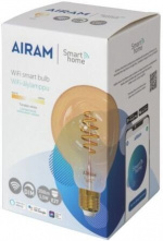 Airam SmartHome Globe 95 gloeilamp, E27, amber, 350lm, 1800-3000K, WiFi Airam SmartHome Globe 95 gloeilamp, E27, amber, 350lm, 1800-3000K, WiFi