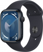 Apple Watch Series 9 (GPS) 45 mm middernachtblauwe aluminium kast en middernachtblauwe sportband, S/M (MR993)