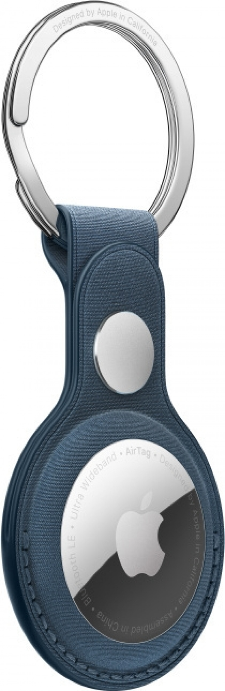 Apple FineWoven AirTag sleutelhanger, kalme zee blauw