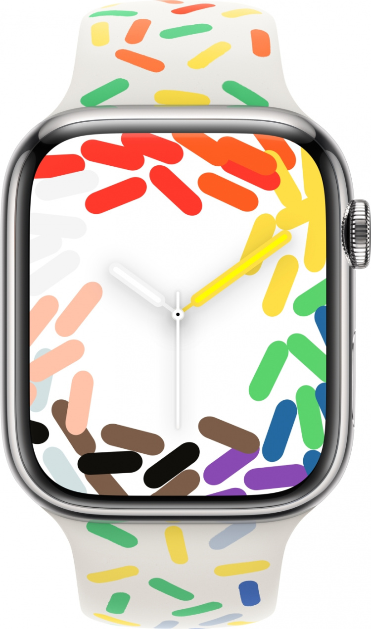 Apple Horloge 45 mm Pride Edition sport armband, M/L (MUQ43)