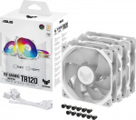 ASUS TUF Gaming TR 120 ARGB PWM ventilator, 120 mm, wit, 3-pak ASUS TUF Gaming TR 120 ARGB PWM ventilator, 120 mm, wit, 3-pak