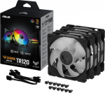 ASUS TUF Gaming TR 120 ARGB PWM ventilator, 120 mm, zwart, 3-pak ASUS TUF Gaming TR 120 ARGB PWM ventilator, 120 mm, zwart, 3-pak