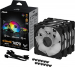 ASUS TUF Gaming TR 120 ARGB Reverse PWM ventilator, 120 mm, zwart, 3-pak