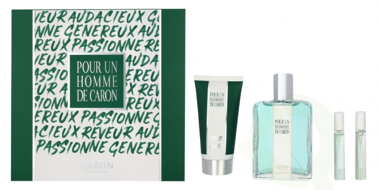 Caron Pour Un Homme De Caron Giftset 210 ml Edt Spray 125ml/Shower Gel 75ml/Le Matin Travel Spray 5ml/Le Soir Travel Spray 5ml