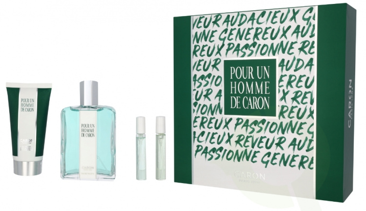 Caron Pour Un Homme De Caron Giftset 210 ml Edt Spray 125ml/Shower Gel 75ml/Le Matin Travel Spray 5ml/Le Soir Travel Spray 5ml